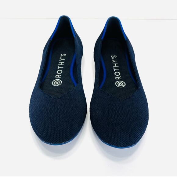 Rothy's Ballet Flats Size 6 Blue Knit Eco-Friendly Sustainable Vegan Round-Toe - Picture 4 of 16